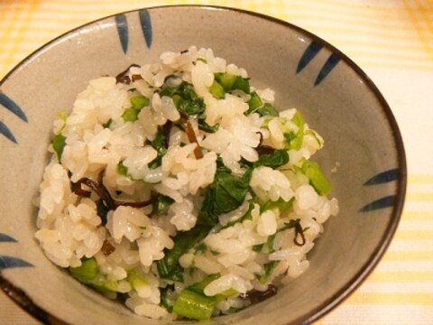 かぶの葉と塩昆布の混ぜご飯★おにぎりにもピッタリ